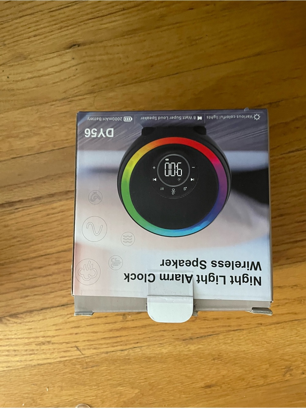Night Light Alarm Clock Wireless Speaker - Rainbow LED Ring